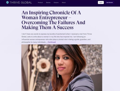Ourea branding & CEO Anooja Bashir featured in thrive global